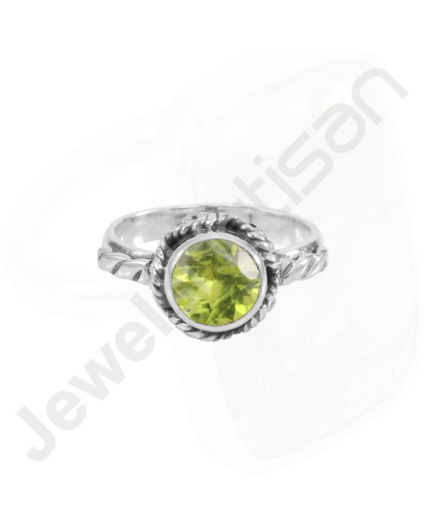 Peridot Ring 925 Sterling Silver Ring Solitaire Silver Ring Handcrafted Silver Ring Designer Silver Ring
