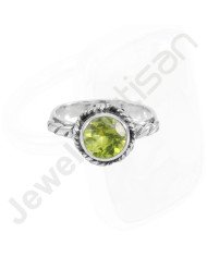 Peridot Ring 925 Sterling Silver Ring Solitaire Silver Ring Handcrafted Silver Ring Designer Silver Ring