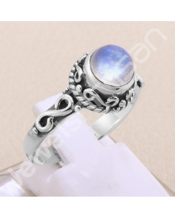 925 Sterling Silver Rainbow Moonstone Ring | Handmade Gemstone Jewelry