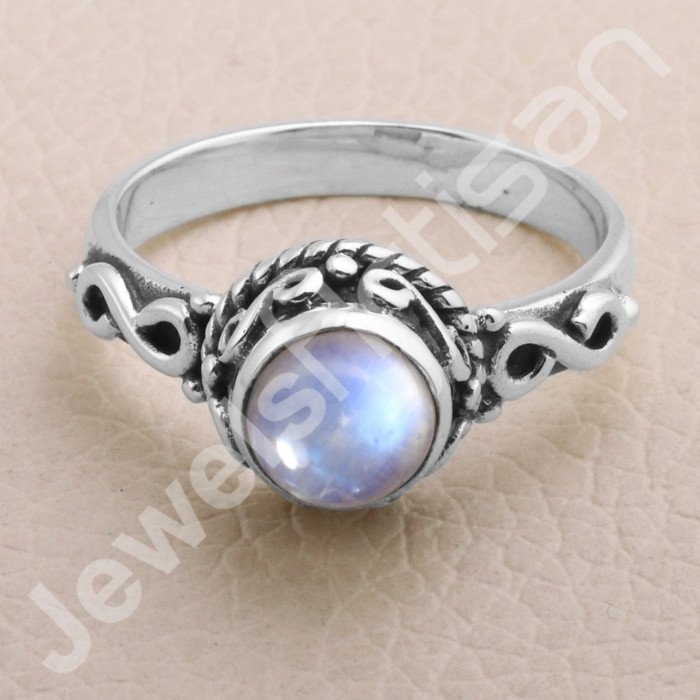 925 Sterling Silver Rainbow Moonstone Ring | Handmade Gemstone Jewelry