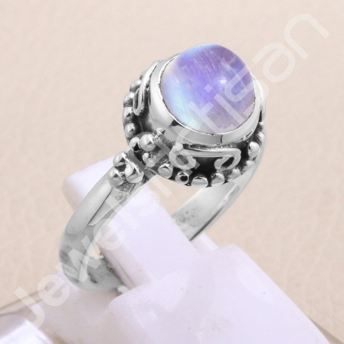 Rainbow moonstone ring 925 sterling silver ring handcrafted ring.