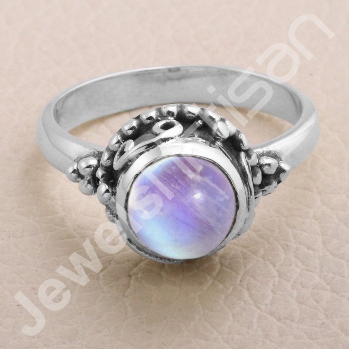 Rainbow moonstone ring 925 sterling silver ring handcrafted ring.