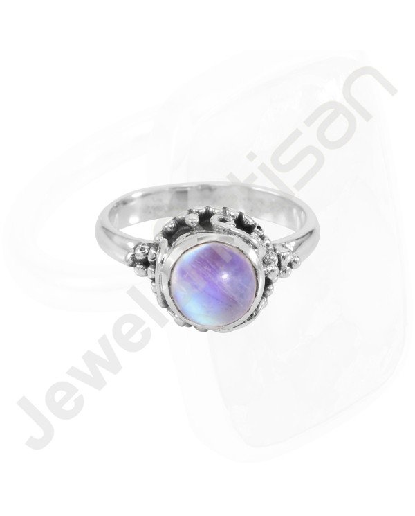 Rainbow Moonstone Ring 925 Sterling Silver Ring Rainbow Moonstone Solitaire Ring Traditional Indian Design Ring Handcrafted Ring