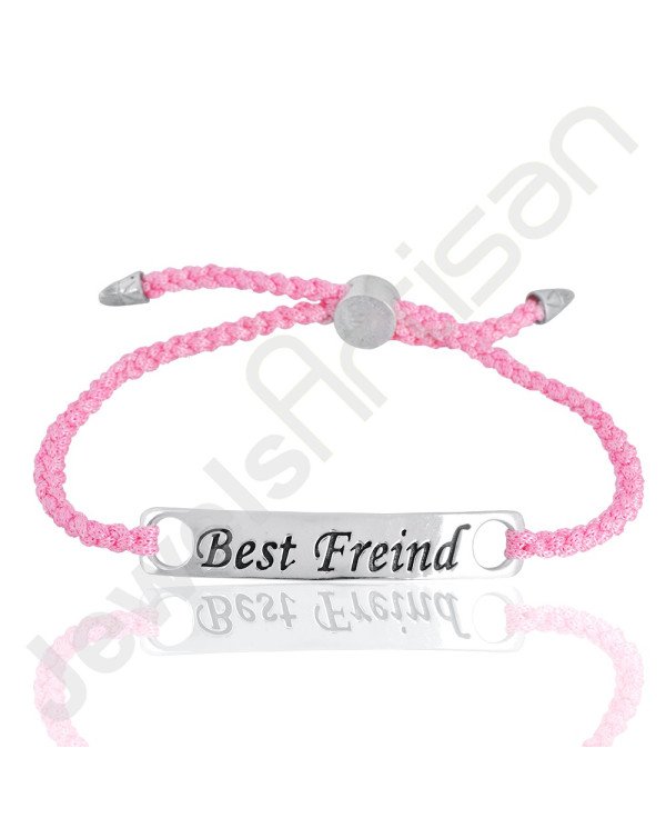 Pink glass Bracelet 925 Sterling Silver Bracelet Cord Bracelet Stylish Best Friend Bracelet