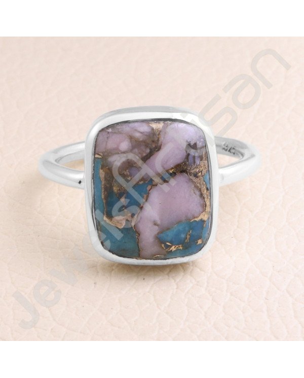 Sterling Silver Ring 12x14mm Turquoise Ring Silver Statement Ring Handmade Ring Natural Gemstone Ring