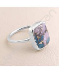 Sterling Silver Ring 12x14mm Turquoise Ring Silver Statement Ring Handmade Ring Natural Gemstone Ring
