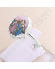 Handcrafted Silver Ring Turquoise 11x13mm Gemstone Ring Cocktail Silver Ring 925 Sterling Silver Ring Silver Statement Ring