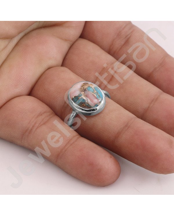 Handcrafted Silver Ring Turquoise 11x13mm Gemstone Ring Cocktail Silver Ring 925 Sterling Silver Ring Silver Statement Ring