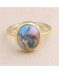 925 Solid Silver Ring Gold Vermeil Ring Silver Statement Ring Turquoise 11x13mm Gemstone Ring 1 Micron Gold Plated Ring