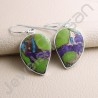 Fancy Turquoise Earring Dangle Drop Designer Earrings 925 Sterling Silver Earring Handcrafted Silver Earring