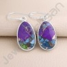 Handcrafted Earring 925 Sterling Silver Earring Fancy Turquoise Earring Dangle Drop Earrings Natural Gemstone Earring