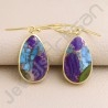 Gold Vermeil Earring 925 Solid Silver Earring Fancy Turquoise Earring Dangle Drop Fashionable Earrings