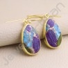 Gold Vermeil Earring 925 Solid Silver Earring Fancy Turquoise Earring Dangle Drop Fashionable Earrings