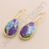 Gold Vermeil Earring 925 Solid Silver Earring Fancy Turquoise Earring Dangle Drop Fashionable Earrings