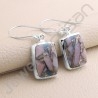 925 Sterling Silver Earring Dangle Drop Earrings Natural Turquoise Earring 10x15mm Cushion Gemstone Earring