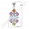 Sky Blue Topaz Pendant Citrine Pendant 925 Sterling Silver Pendant Multi Gemstone 8x16mm Blue Topaz Handcrafted Silver Pendant