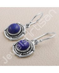 Lapis Lazuli Earring 925 Sterling Silver Earring Handmade Earring Ear Wired 8x8mm Lapis lazuli Round Gemstone Designer Earring