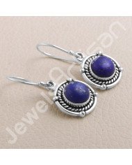 Lapis Lazuli Earring 925 Sterling Silver Earring Handmade Earring Ear Wired 8x8mm Lapis lazuli Round Gemstone Designer Earring