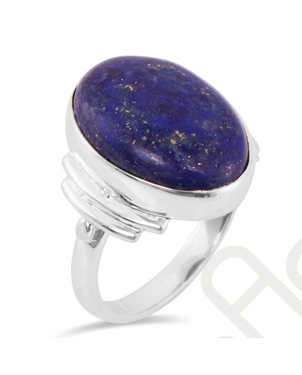 Lapis Lazuli Ring 925 Sterling Silver Ring Solitaire Gemstone Ring 10x14mm Oval Natural Lapis Lazuli Gemstone Handcrafted Ring