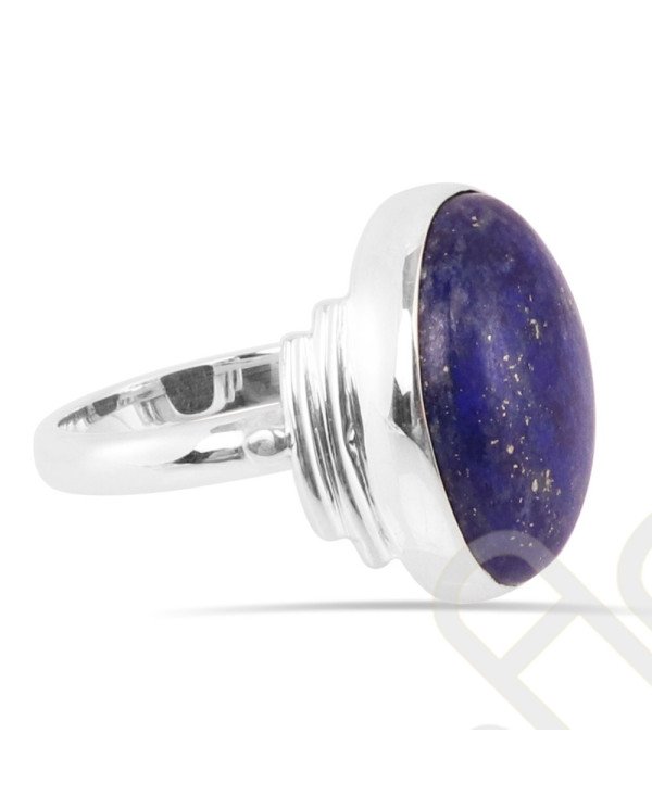Lapis Lazuli Ring 925 Sterling Silver Ring Solitaire Gemstone Ring 10x14mm Oval Natural Lapis Lazuli Gemstone Handcrafted Ring