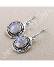 Rainbow Moonstone Earrings 925 Sterling Silver Earring Ear Wired Earring 8x8mm Round Gemstone Designer Handcrafted Earring