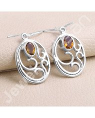 Natural Citrine Earring 925 Sterling Silver Earring Dangle Drop Earring Citrine Oval Gemstone 5x7mm Handmade Designer Earring