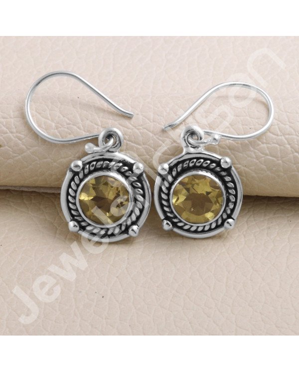 Citrine earring 925 sterling silver earring handcrafted silver earring