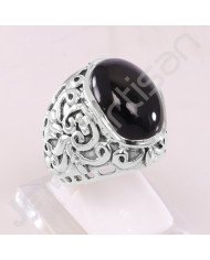 Black Onyx Ring 925 Sterling Silver Ring Handcrafted Silver Ring Oval 13x18mm Black Onyx Statement Silver Designer Ring