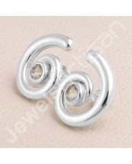 Green Amethyst Gemstone Studs 925 Sterling Silver Studs Handcrafted Studs 5x5mm Round Gemstone Solitaire Fashionable Studs