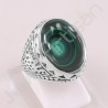 925 Sterling Silver Ring Malachite Ring Solitaire Silver Ring Oval 13x18mm Handmade Statement Silver Designer Ring