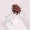 Handcrafted Silver Ring Hessonite Garnet Ring 925 Sterling Silver Ring 8x10mm Oval Hessonite Solitaire Silver Ring
