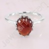 Handcrafted Silver Ring Hessonite Garnet Ring 925 Sterling Silver Ring 8x10mm Oval Hessonite Solitaire Silver Ring