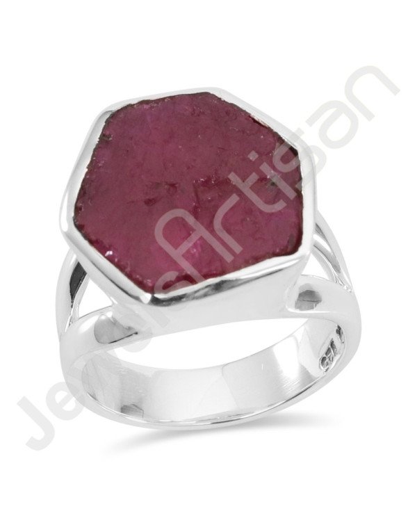 Ruby Gemstone Ring 925 Sterling Silver Ring Solitaire Silver Ring Fancy Ruby Handcrafted Fashionable Ring for Her