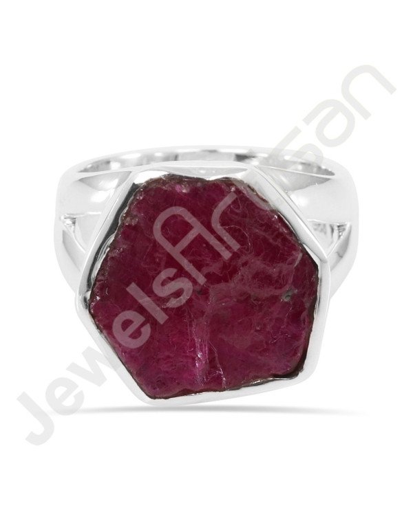 Ruby Gemstone Ring 925 Sterling Silver Ring Solitaire Silver Ring Fancy Ruby Handcrafted Fashionable Ring for Her