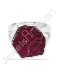 Ruby Gemstone Ring 925 Sterling Silver Ring Solitaire Silver Ring Fancy Ruby Handcrafted Fashionable Ring for Her