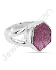Ruby Gemstone Ring 925 Sterling Silver Ring Solitaire Silver Ring Fancy Ruby Handcrafted Fashionable Ring for Her