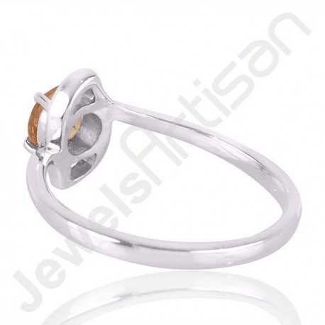 Citrine Gemstone 925 Solid Sterling Silver Solitaire Ring
