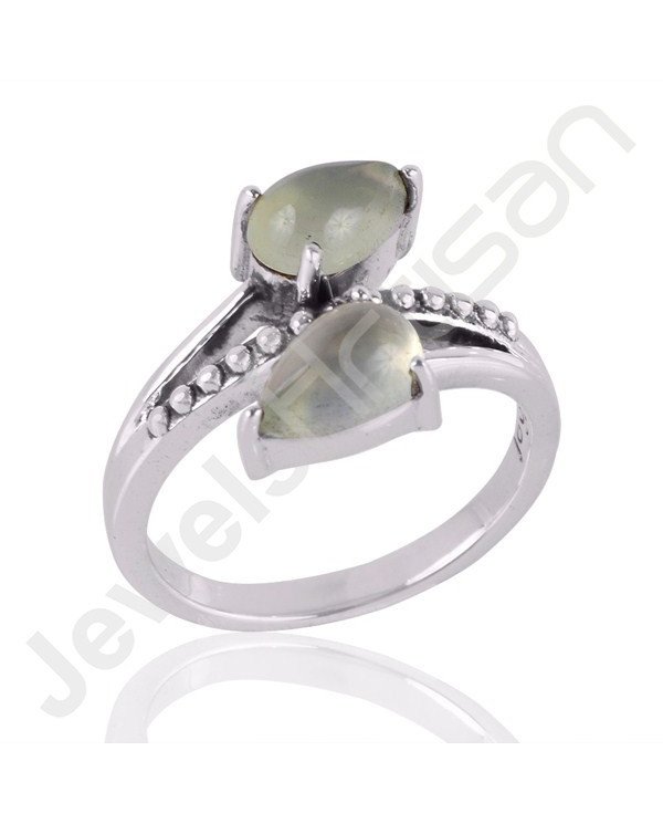 Prehnite Gemstone Handcrafted Sterling Silver Engagement Ring