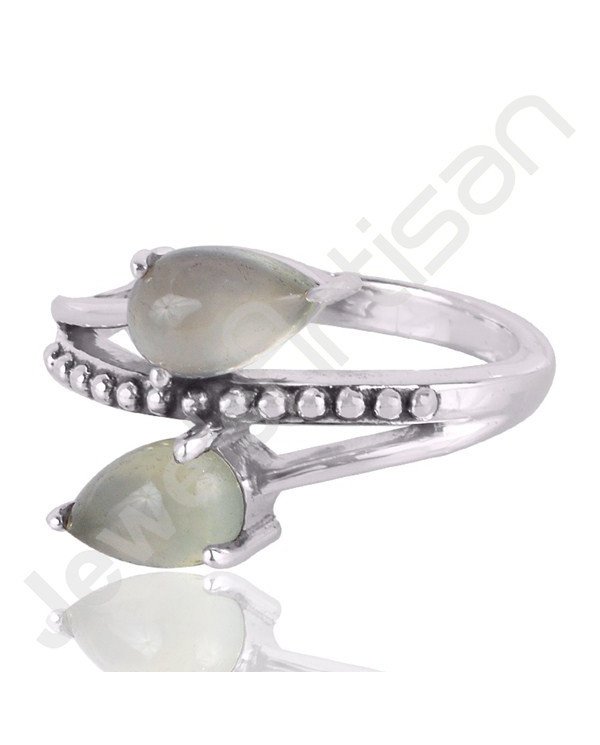 Prehnite Gemstone Handcrafted Sterling Silver Engagement Ring