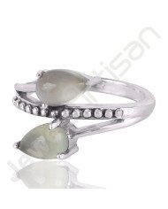 Prehnite Gemstone Handcrafted Sterling Silver Engagement Ring