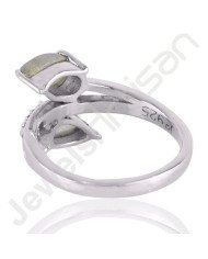 Prehnite Gemstone Handcrafted Sterling Silver Engagement Ring
