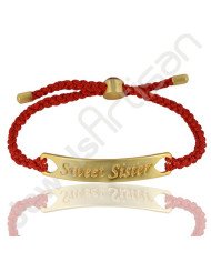 Red Quartz Bracelet Lace Bracelet Brass Metal Bracelet 8x8mm Round Red Quartz Fashionable Bracelet for Sister