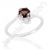 Smoky Quartz Ring 925 Sterling Silver Ring Solitaire Gemstone Ring 6x6mm Round handcrafted Designer Engagement Ring