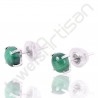 Malachite Studs 925 Sterling Silver Studs Handmade Studs 6x6mm Round Malachite Natural Gemstone Studs Earring