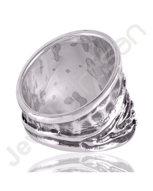 Oxidized Silver Ring 925 Sterling Silver Ring Textured Ring Handmade Traditional Pattern Carved Unisex Designer Ring