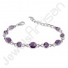 Purple Amethyst Bracelet 925 Sterling Silver Bracelet Handmade Bracelet