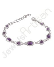 Purple Amethyst Bracelet 925 Sterling Silver Bracelet Handmade Bracelet