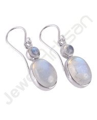 Rainbow Moonstone Earring 925 Sterling Silver Earring Ear-Wired Earring