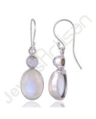 Rainbow Moonstone Earring 925 Sterling Silver Earring Ear-Wired Earring