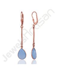 Blue Onyx Earring 925 Sterling Silver Earring Rose Gold Plated Earring